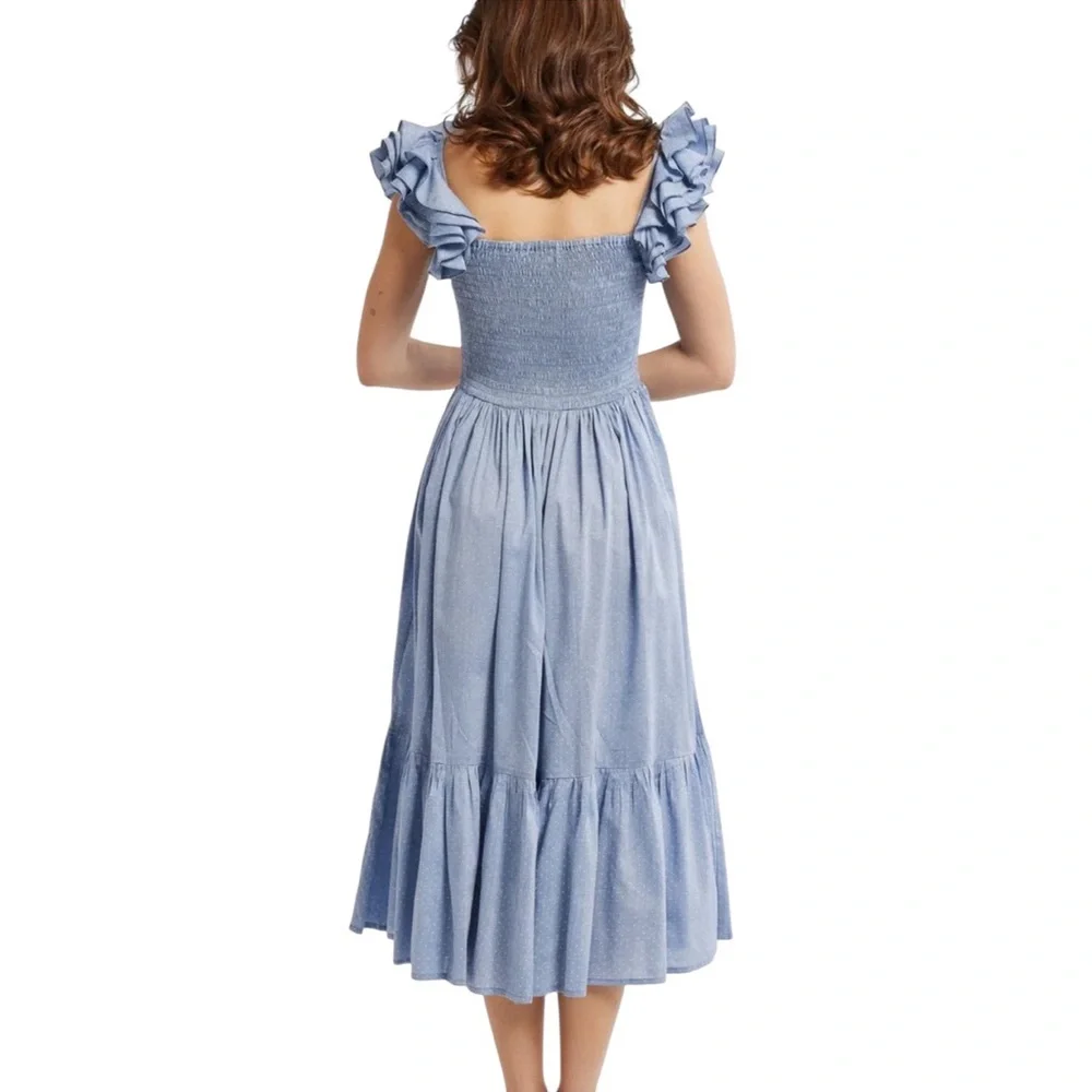NEW Mille Olympia Dress. Chambray polka dot. M. NWT. - Picture 5 of 10